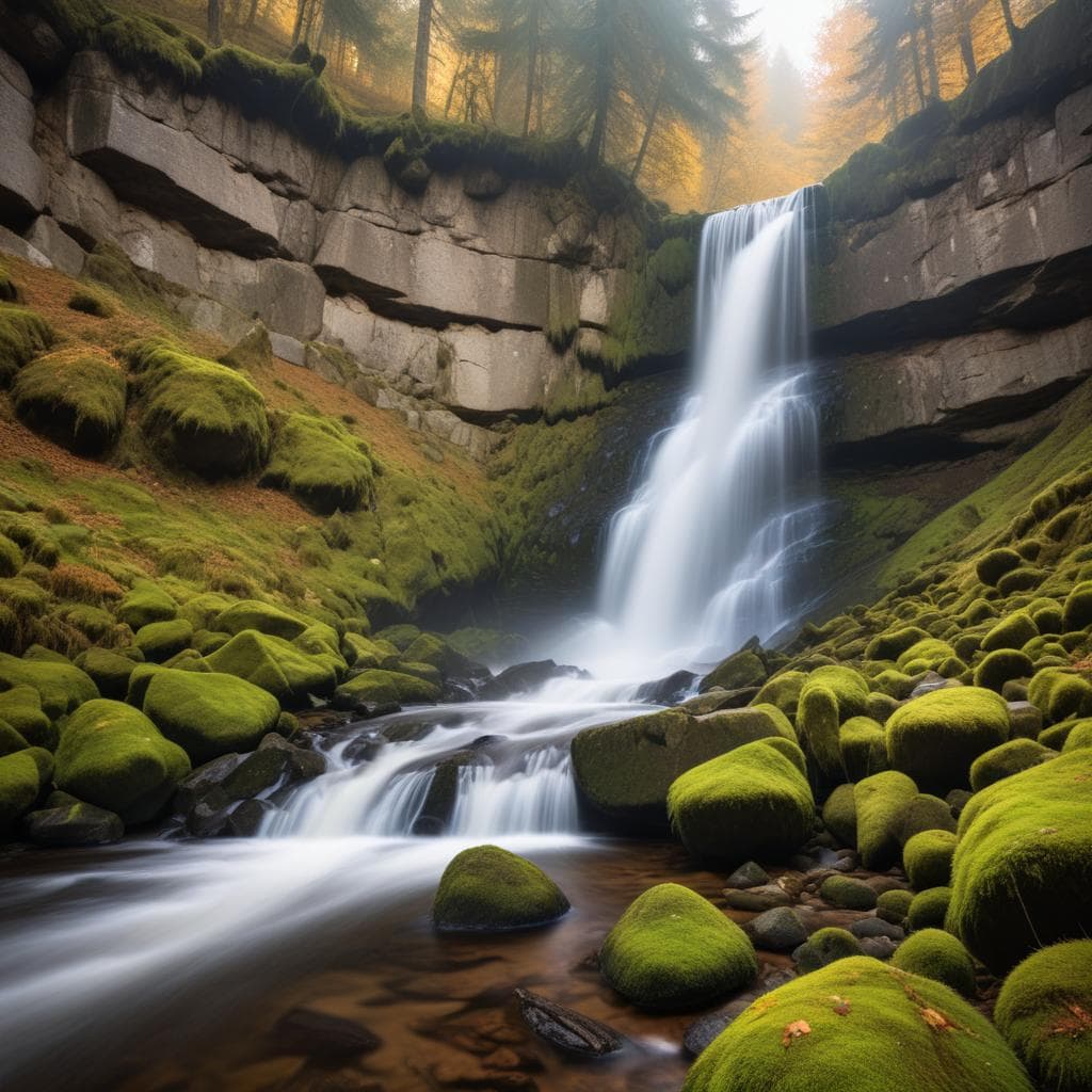 Romkerhall Waterfall in the Harz — 64 metres of free fall